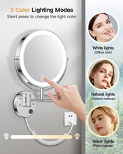 Load image into Gallery viewer, Modern 9-Inch Wall Mounted Magnifying Mirror with 3 Color Lighting Modes
