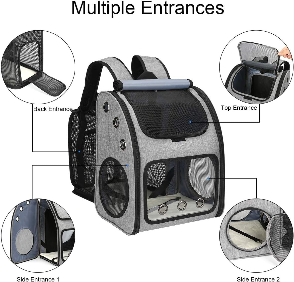 Portable Pet Travel Carrier Backpack - Safety & Comfort for Dogs, 18 lbs Max