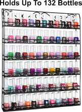Load image into Gallery viewer, Polished Black 6-Tier Nail Polish Organizer for Up to 132 Bottles, Easy Install