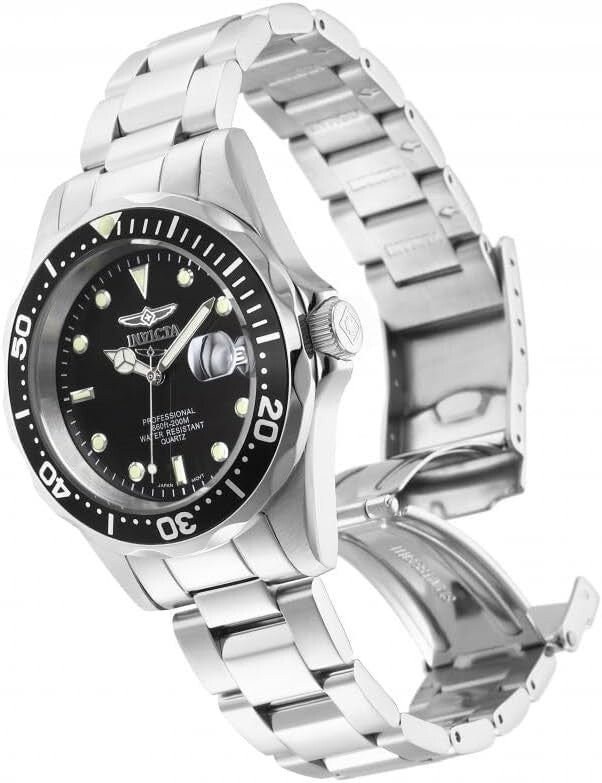 Elegant Men's 37.5mm Stainless Steel Diving Watch with Luminous Markers & Bezel