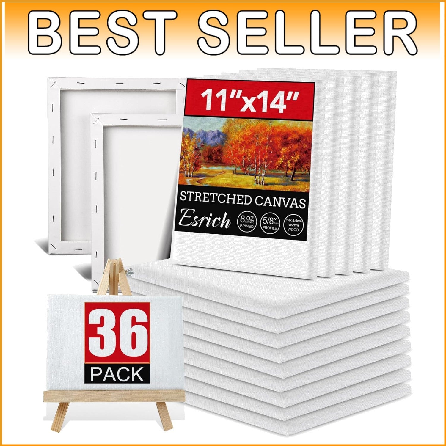 11x14 Blank Canvas Value Pack - Essential for Acrylic, Oil, and Craft Painting