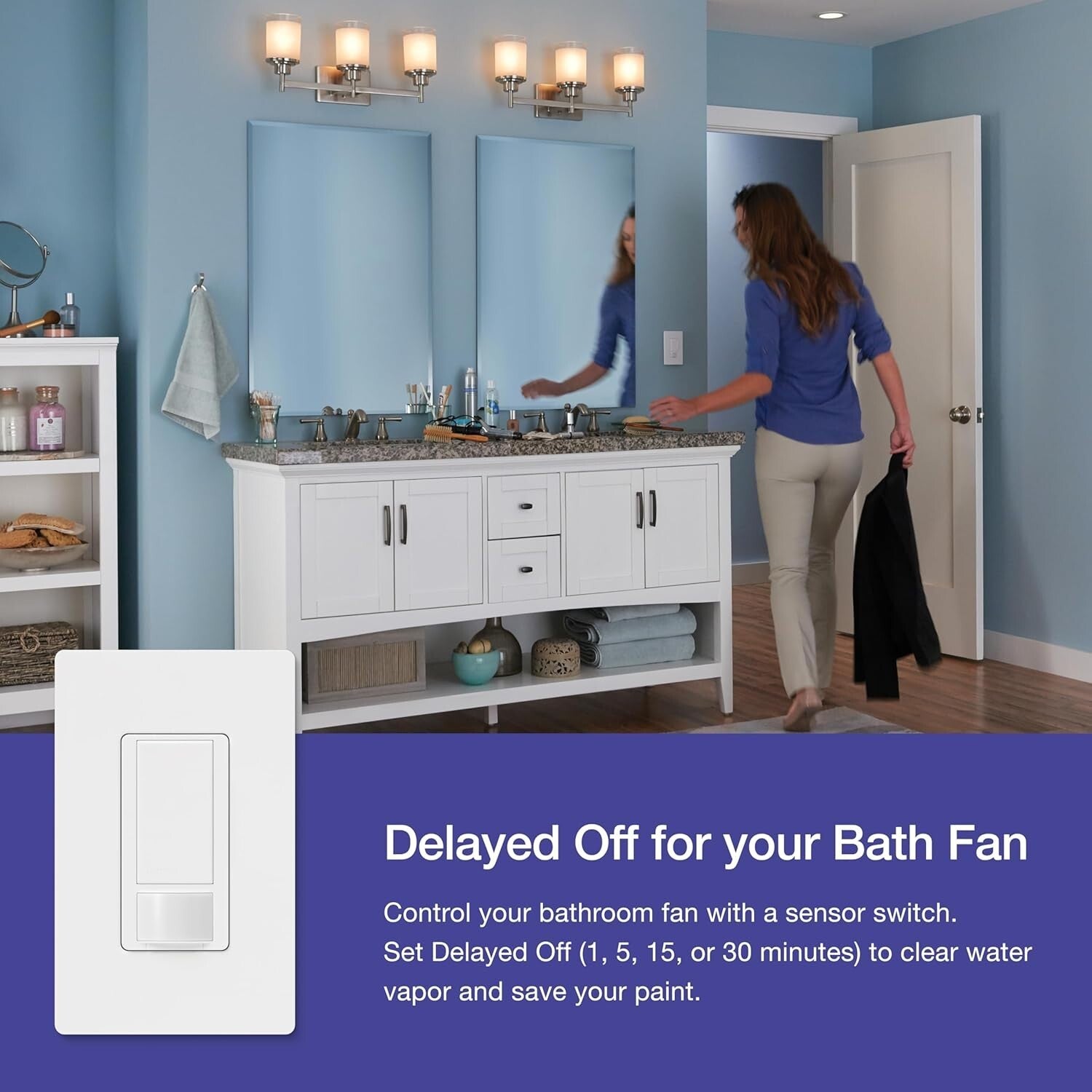 Versatile Motion Sensor Switch for Garage, Bathroom & Laundry - Simple Setup