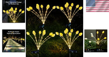 Load image into Gallery viewer, Whimsical Growing Stem Solar Easter Lights - 4 Pack with Stainless Steel Stakes