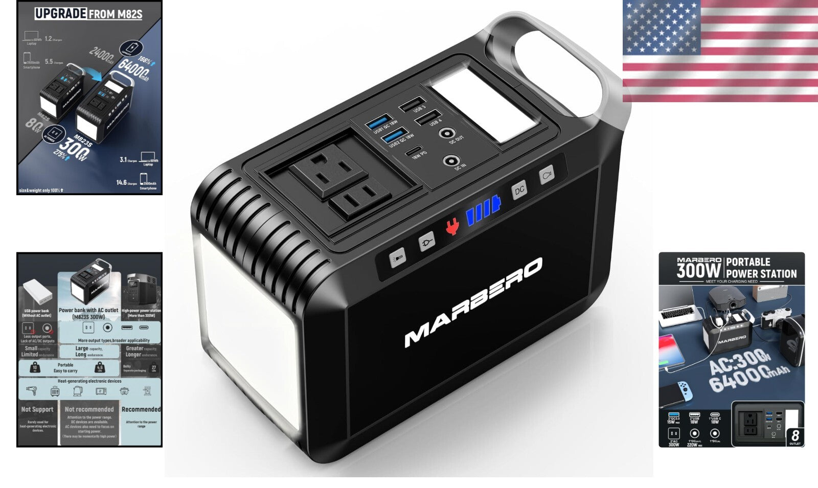 Lightweight 237Wh Mini Generator with LED Light - Perfect for Outdoor Adventures