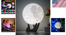 Load image into Gallery viewer, Whimsical 3D Moon Lamp with Remote Control - Ideal Gift for Teen Girls &amp; Boys
