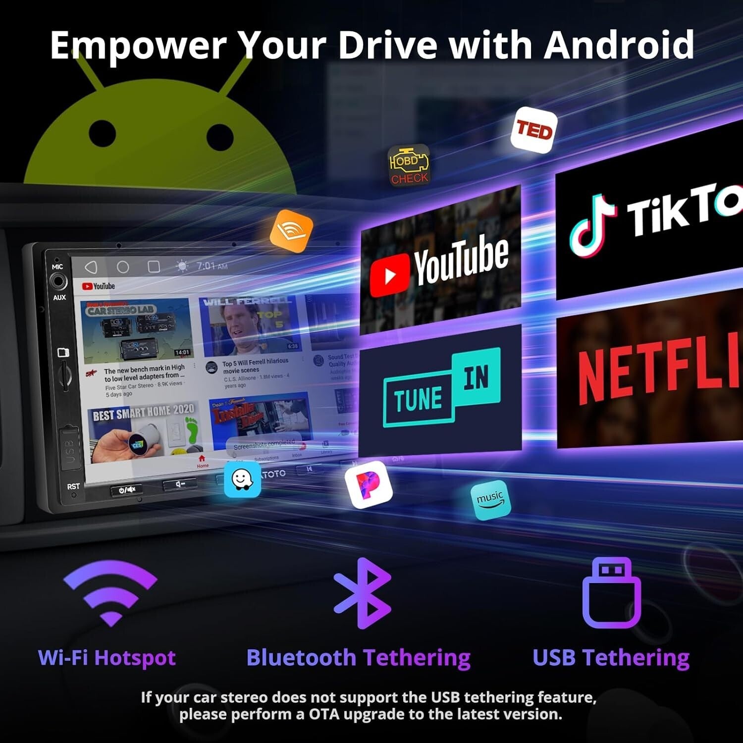 Dual 2G+32G Android Car Radio with Wireless CarPlay & DSP Audio Customization