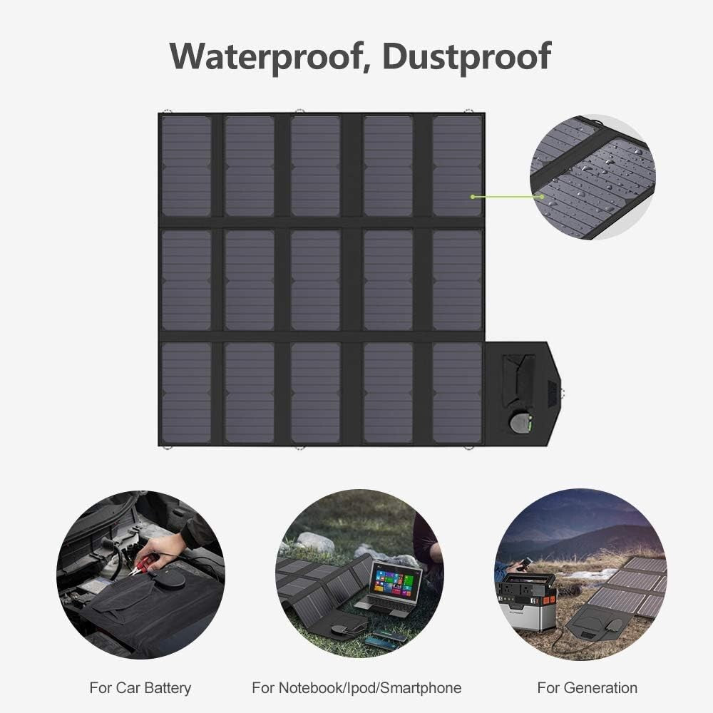 Efficient 100W Solar Panel - Lightweight Foldable Design for Camping and Travel