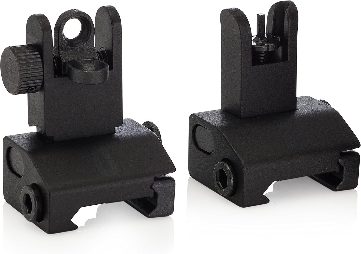 Low Profile Tactical Iron Sights - Spring Loaded for Universal Picatinny Rails
