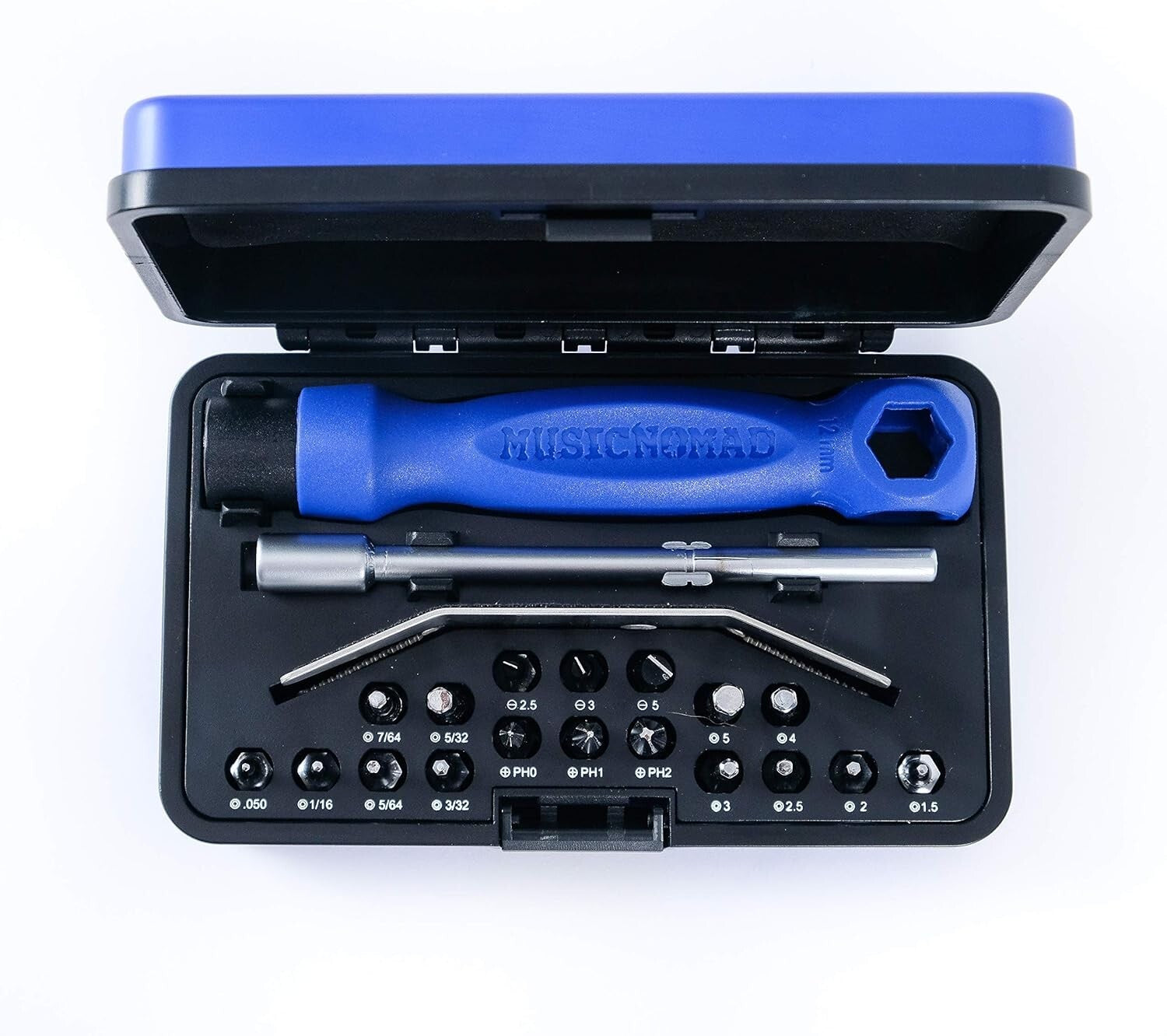 Comprehensive 26-Piece Guitar Tech Screwdriver and Wrench Set with Storage Case