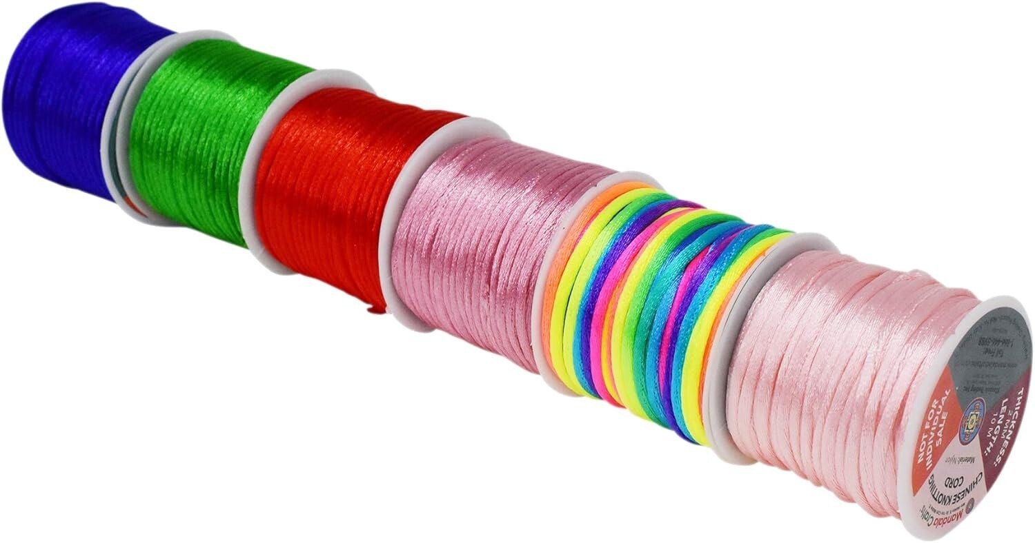 Durable Heat-Treatable 2mm Nylon Satin Cord - Perfect for Jewelry Making & More