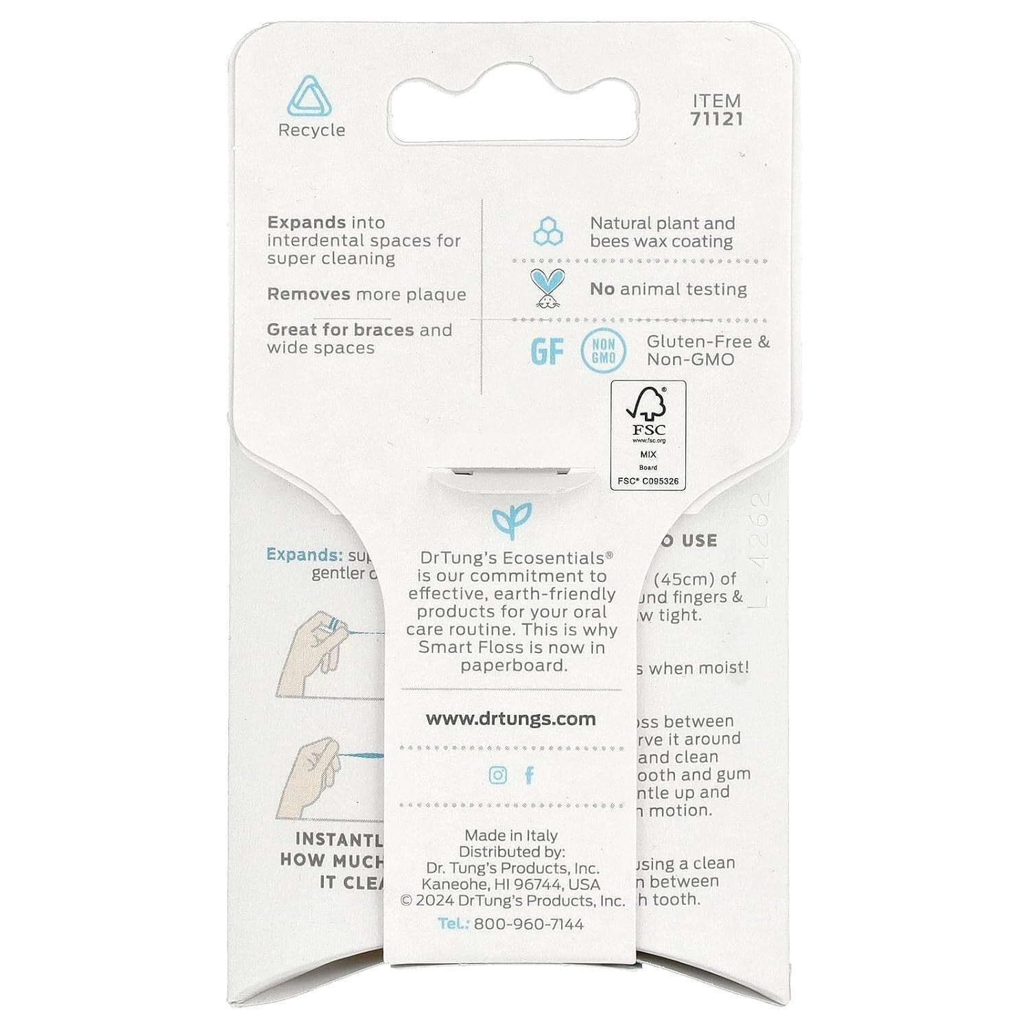 Eco-Friendly & Gentle Dental Floss - Cardamom Flavor, 12 Pack of Expanding Floss