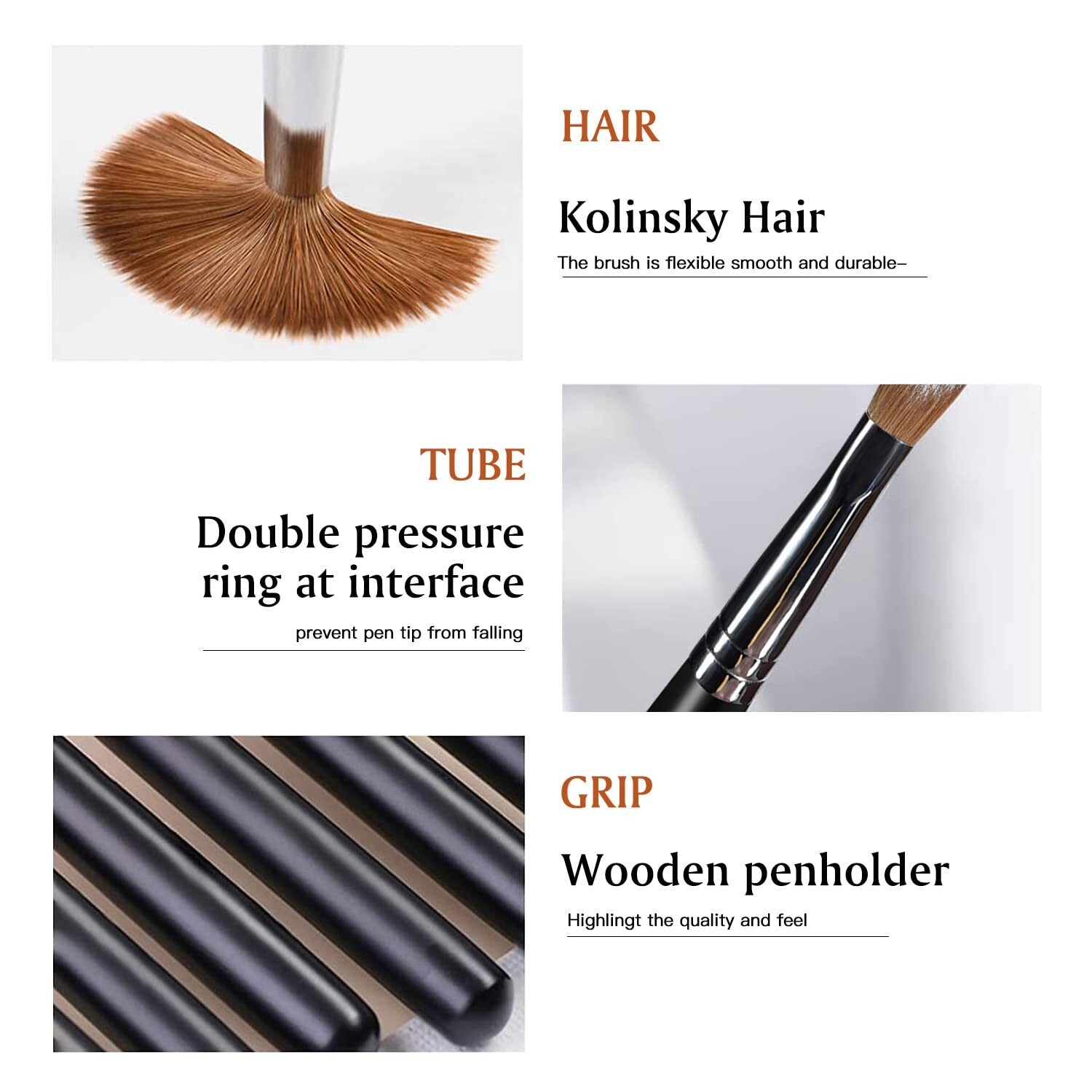 Lightweight Acrylic Nail Brush with Crimped Oval Head - Versatile & Easy to Use