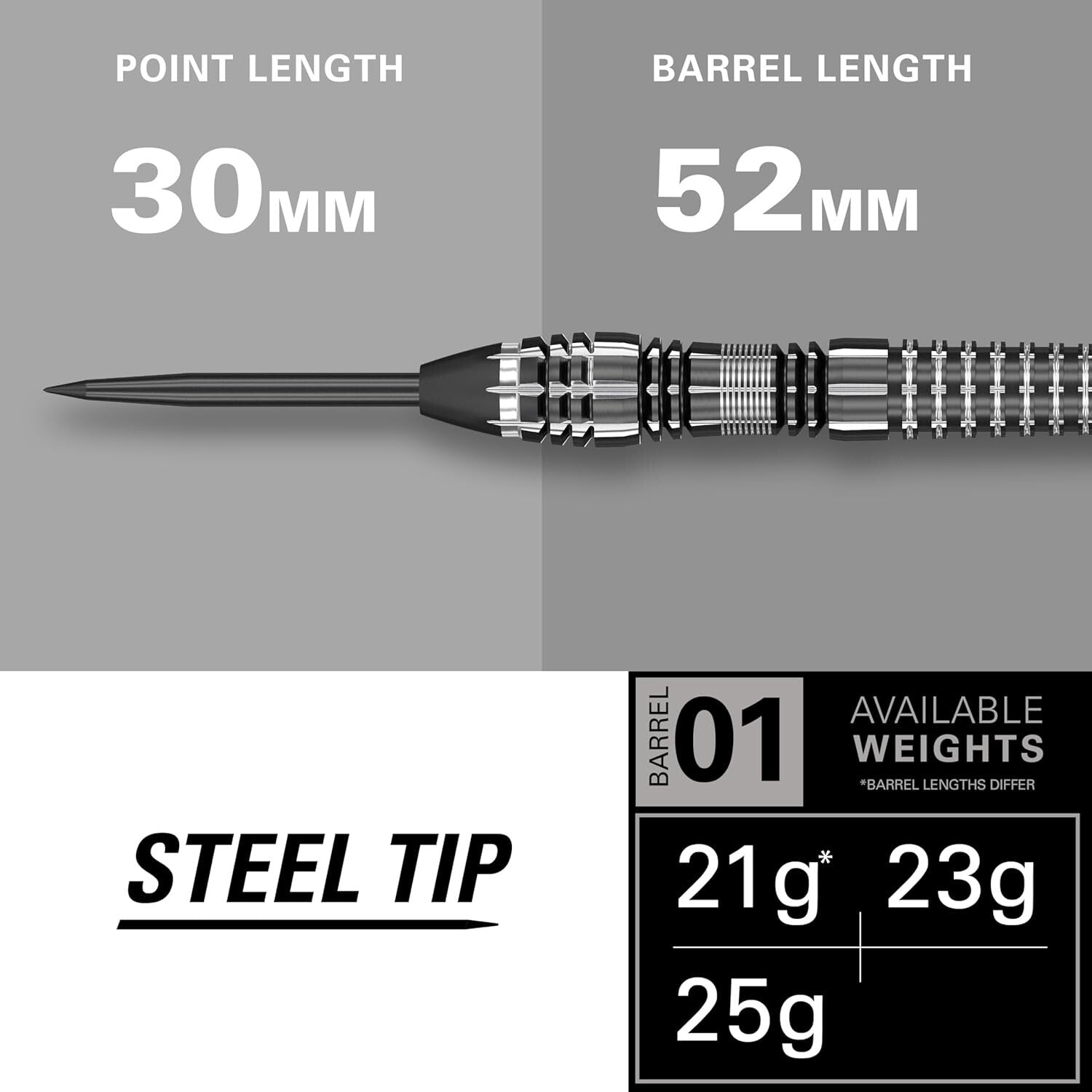 Advanced Black Steel Tip Darts - 21G, Fixed Points, and Signature Case Included