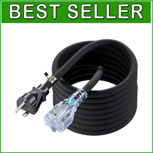 25-Feet / 7.65M Heavy Duty 20 Amp Nema 6-20P Extension Cord with Indicator Light