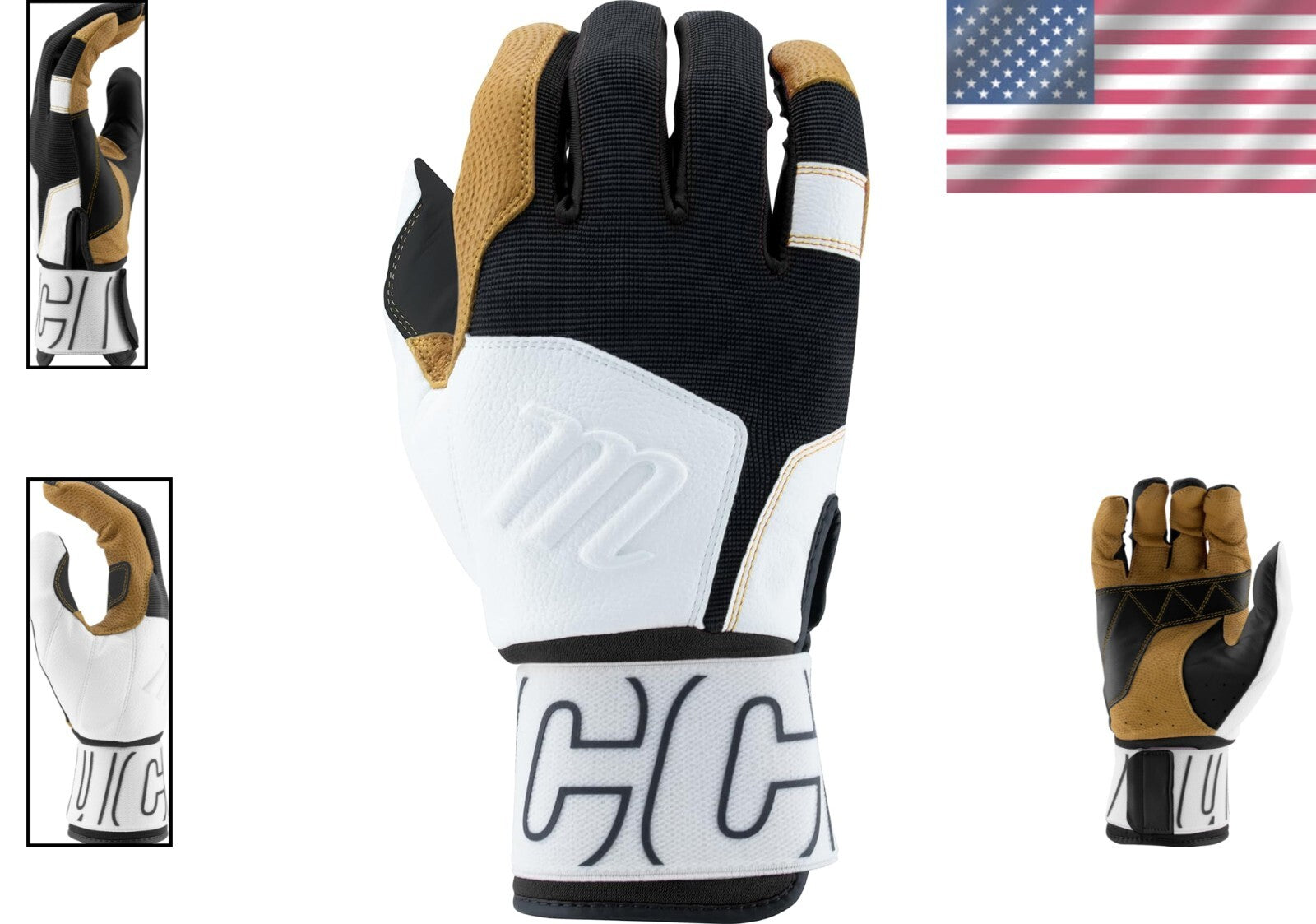 Durable Blacksmith Full Wrap Adult Batting Gloves - Leather, Padded Comfort