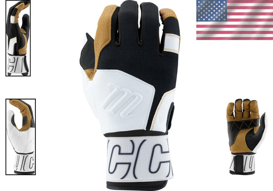 Durable Blacksmith Full Wrap Adult Batting Gloves - Leather, Padded Comfort