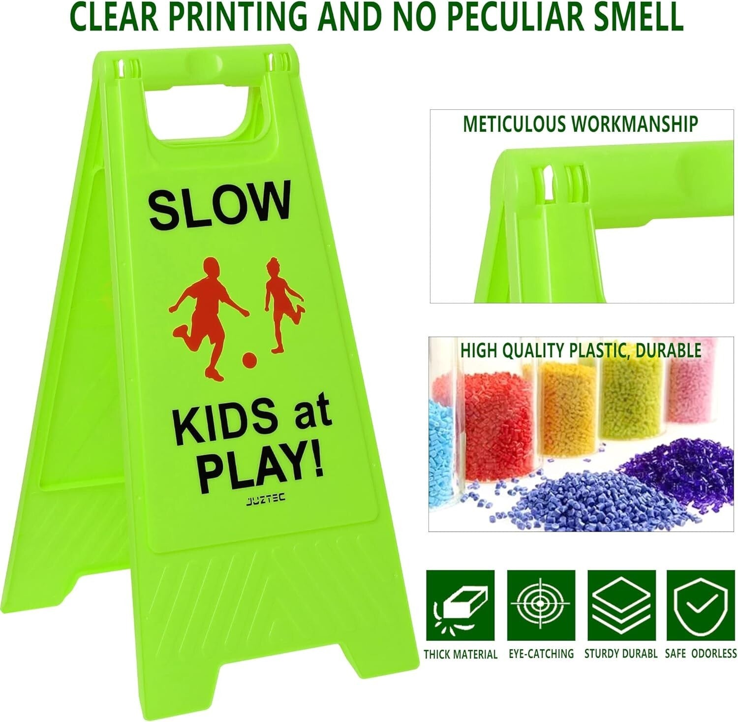 Attention-Grabbing Caution Slow Children Playing Safety Signs - 3 Pack