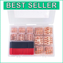 Load image into Gallery viewer, Heavy-Duty 296PCS Copper Wire Lugs &amp; Shrink Tubing - AWG 8-1/0 with FLARED Ends
