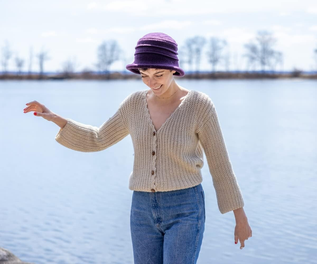 Hand-Washable Women's Stylish Boiled Wool Cloche Hat - Travel Friendly