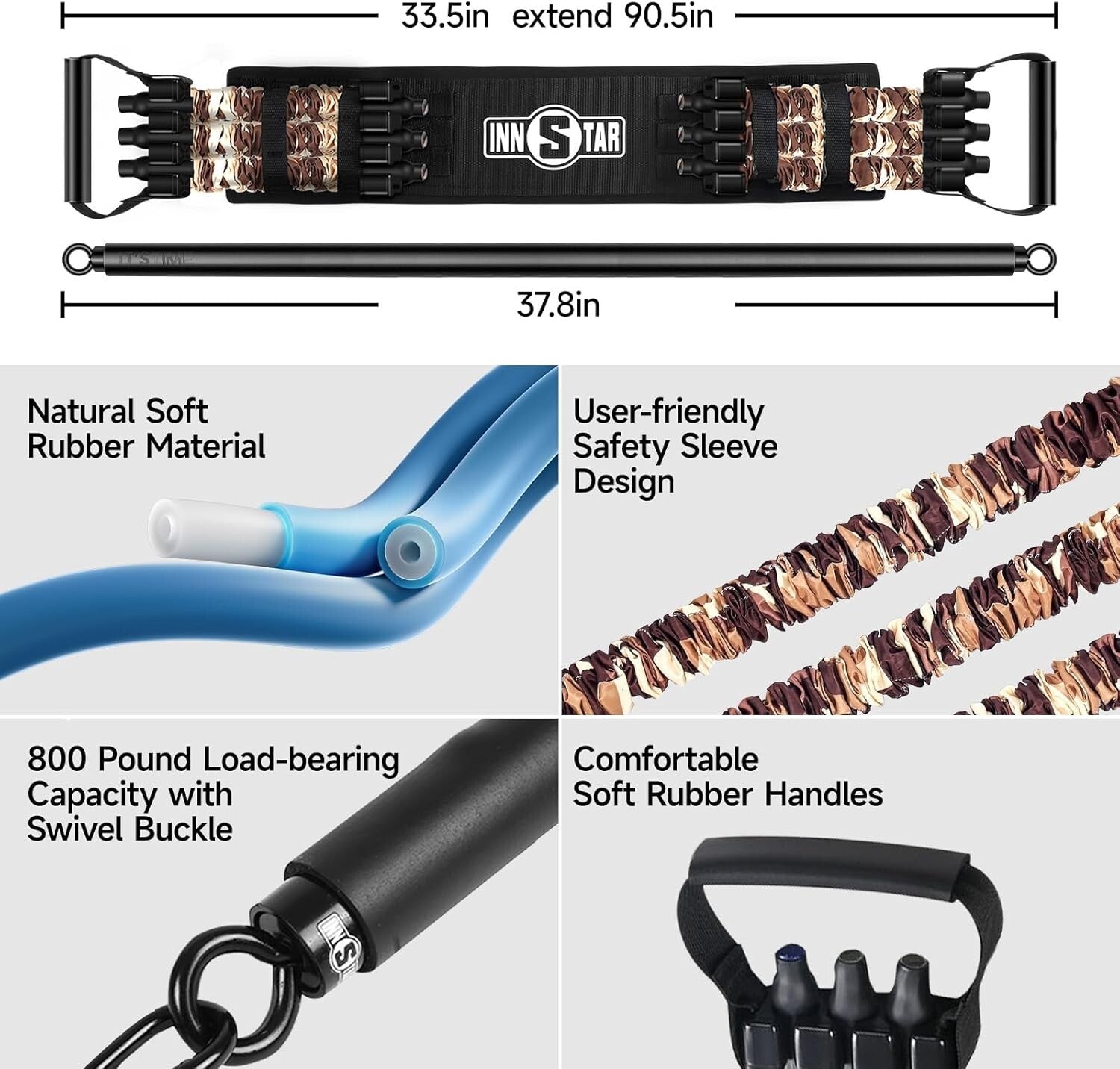 Multi-Function Resistance Bands Set - 200 lb Adjustable Home Fitness Solution