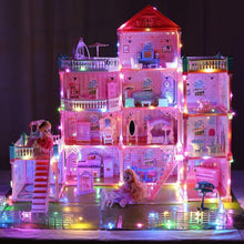 Load image into Gallery viewer, Illuminated Dollhouse with 11 Rooms - Build &amp; Play with Lights and Furnishings