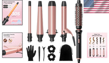 Load image into Gallery viewer, Versatile Ceramic Curling Iron Set with Brush, 5 Barrels &amp; Heat Resistance Glove