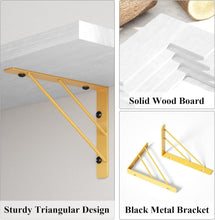 Load image into Gallery viewer, Elegant 4-Tier Wall Mounted Shelves – Rustic Wood for Any Room - 40 lbs Capacity