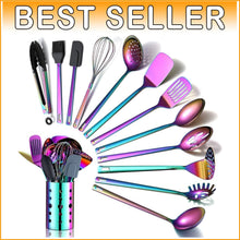 Load image into Gallery viewer, Gorgeous Titanium Rainbow Plated Kitchen Utensils - 13-Piece Stainless Steel Set