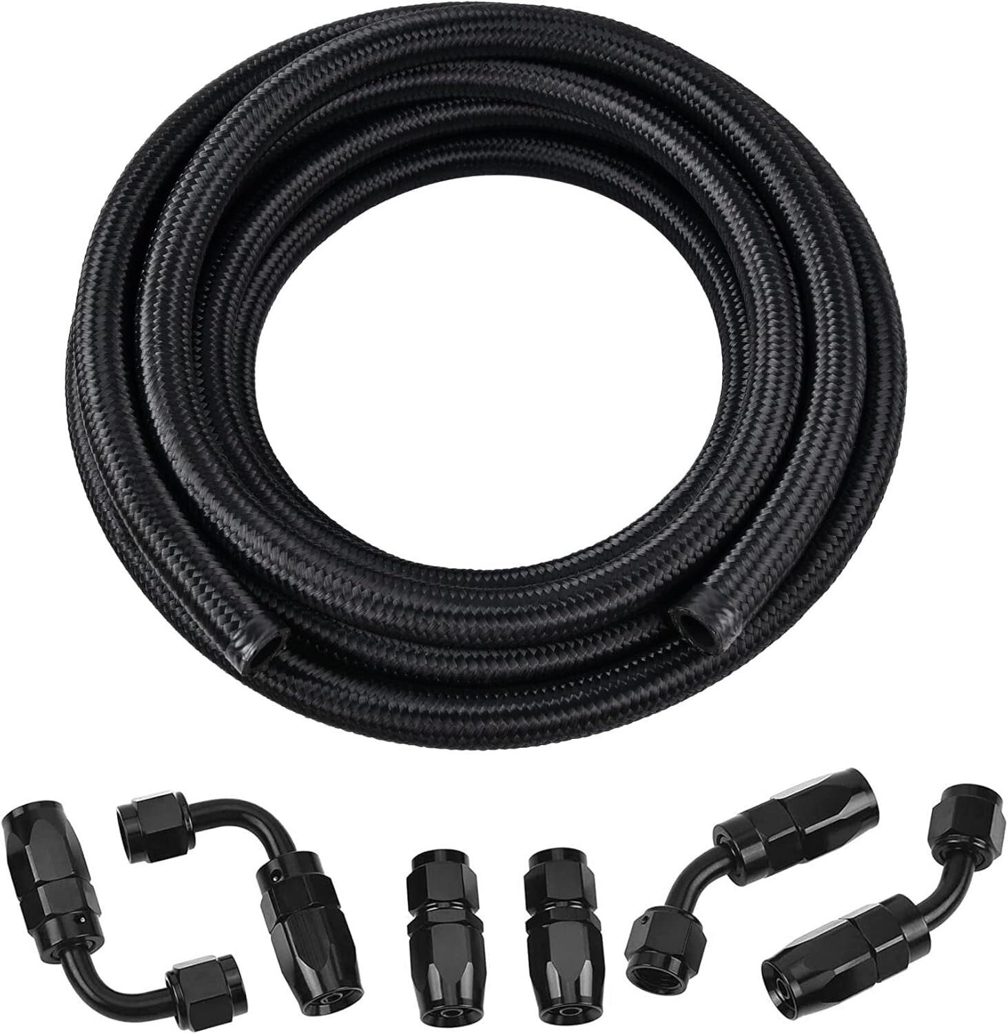 Durable 10FT AN8 Braided Fuel Hose Kit - High Pressure Rated & Lightweight
