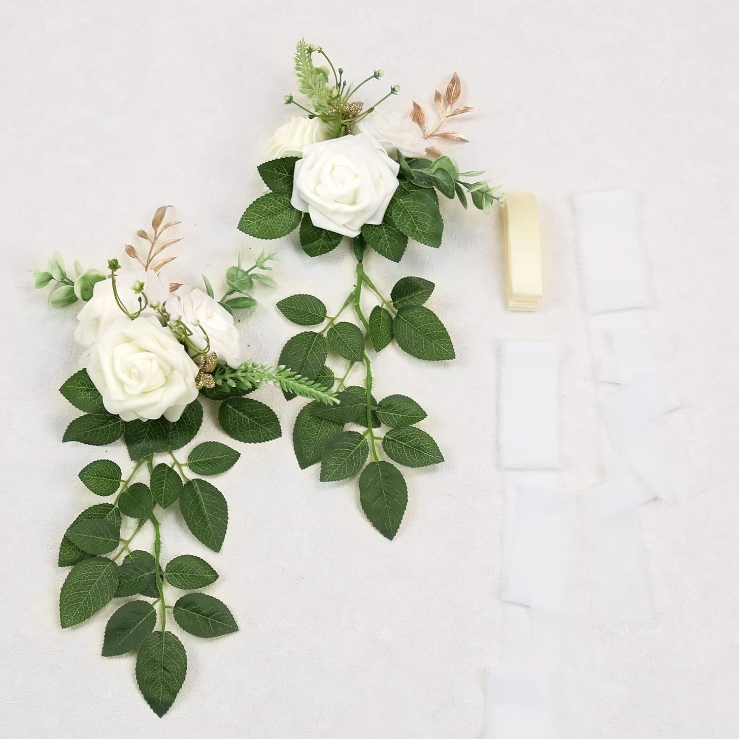 Beautifully Handmade Pew Flowers with Eucalyptus for Wedding Aisle Decoration