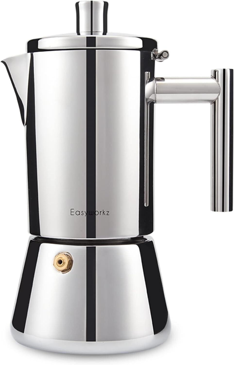 Elegant Italian 4-Cup Stainless Steel Espresso Maker – Safe and Durable Design
