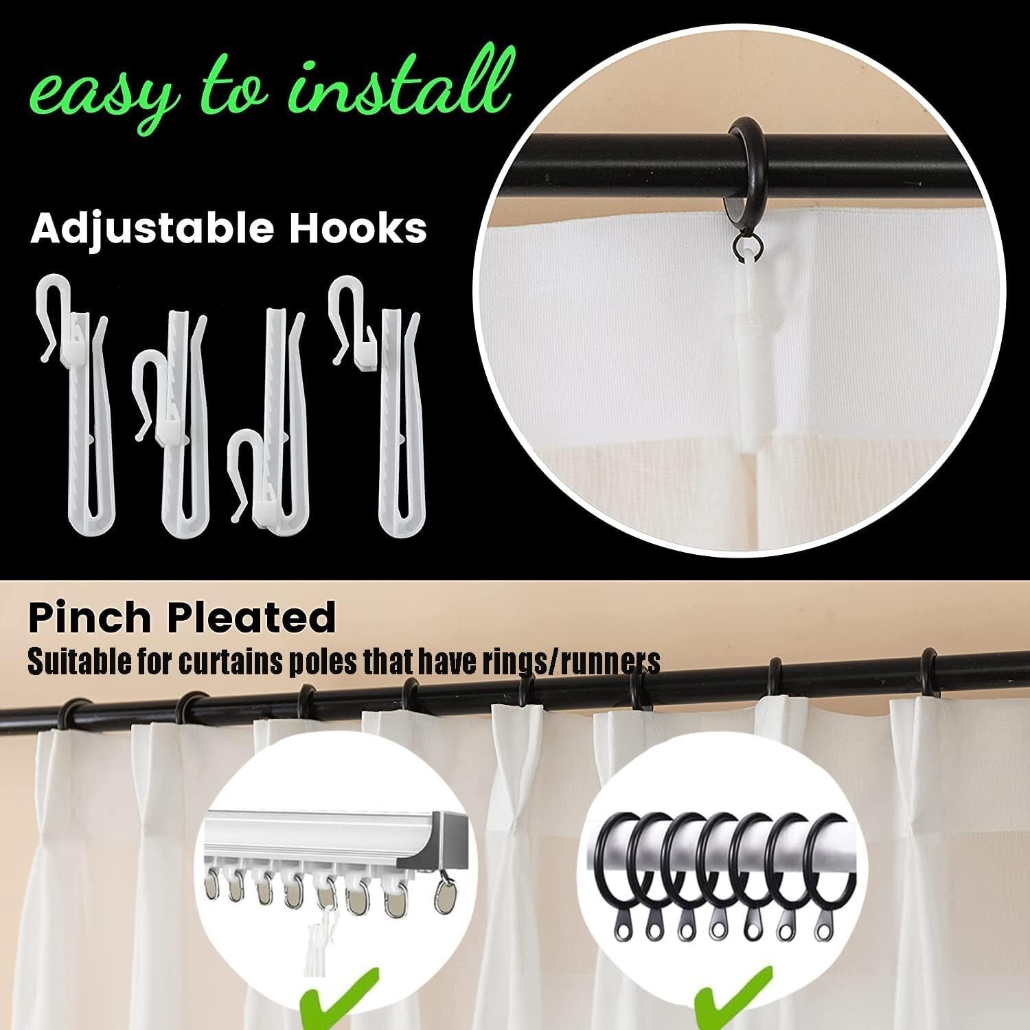 Luxurious 90-Inch Sheer Pinch Pleated Curtains - Ideal for Living Room & Bedroom