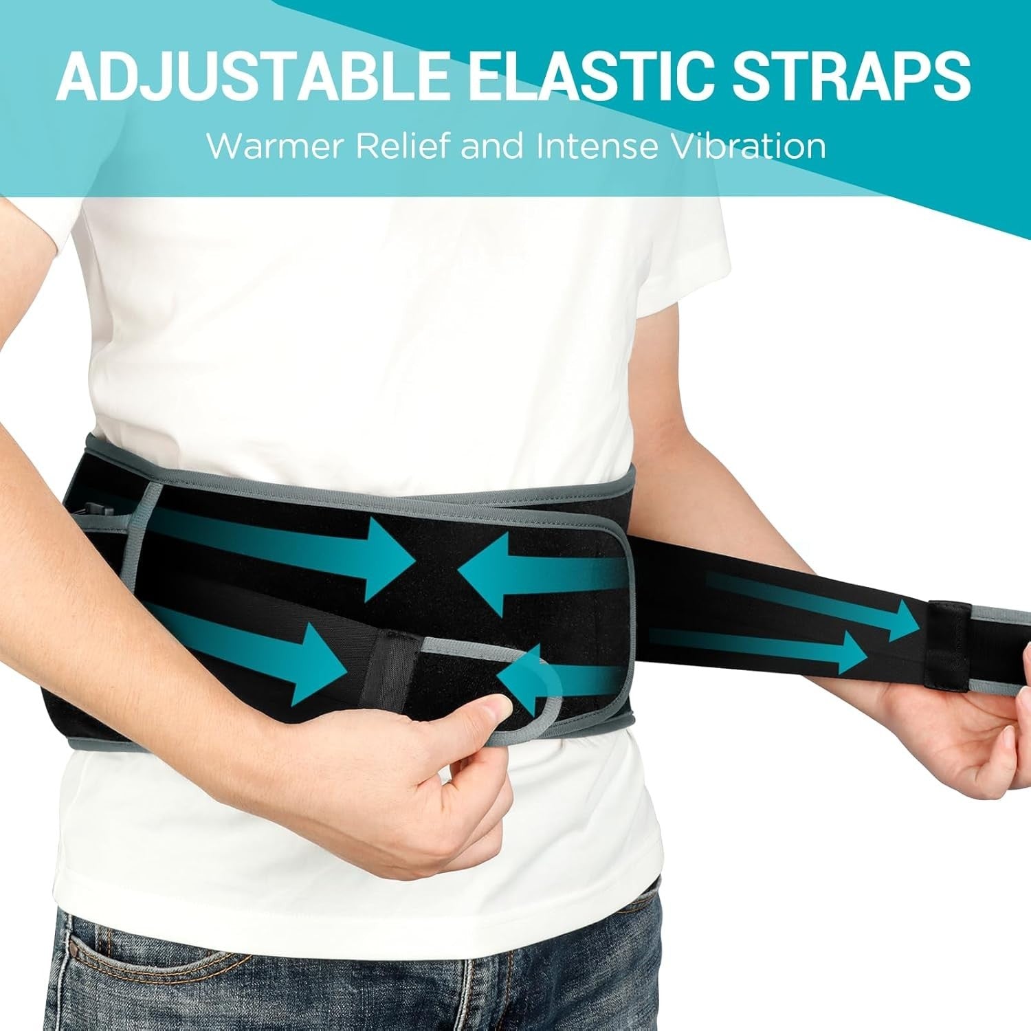 Rechargeable Back Massager with 3 Heat and Vibration Settings - Great for Gifts