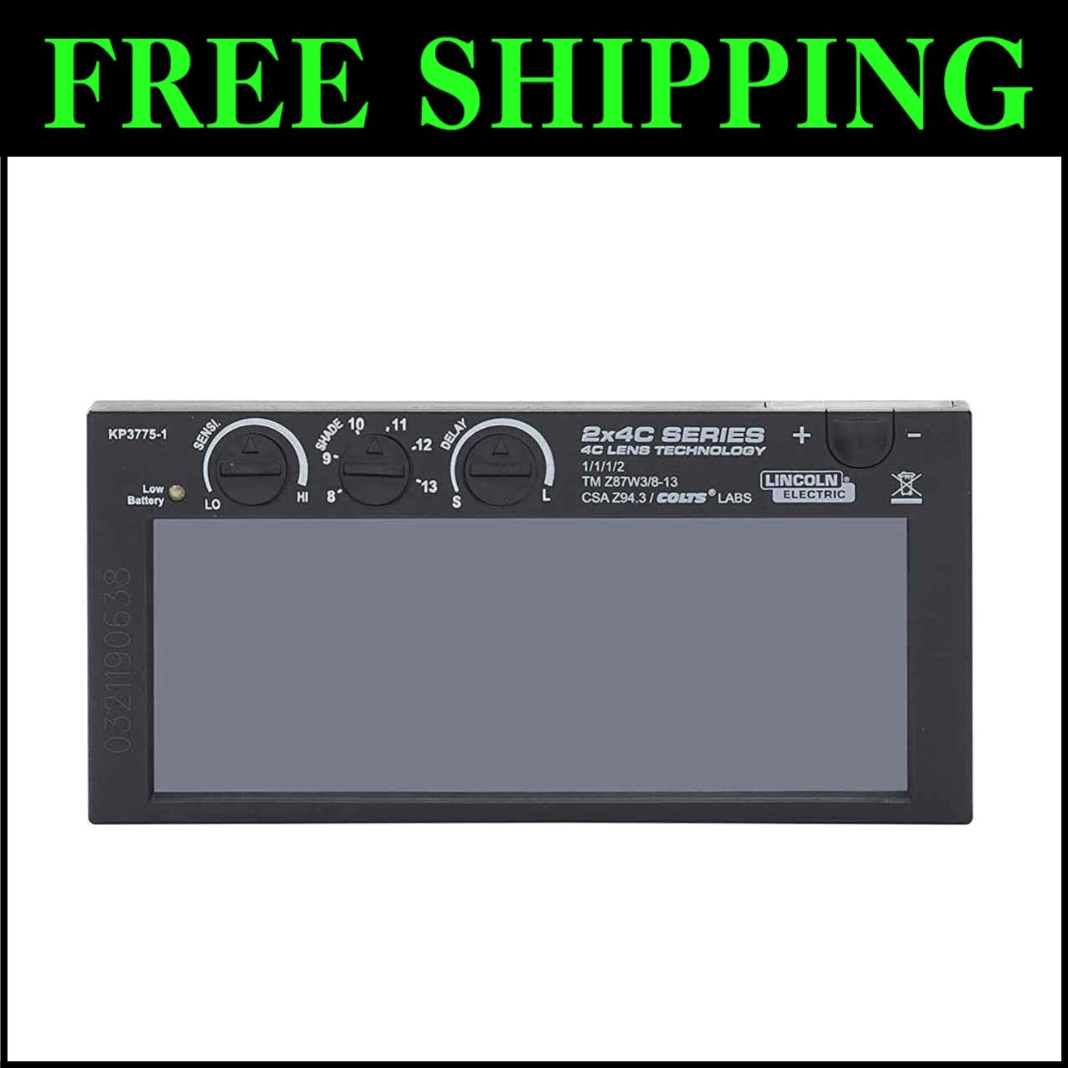 2x4 Auto-Darkening Welding Lens with Variable Shade 8-13 for Comfort