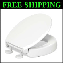 Load image into Gallery viewer, Premium White Round Toilet Seat - Quiet-Close &amp; Quick-Release for Easy Cleaning