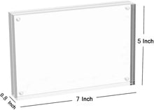 Load image into Gallery viewer, Crystal Clear 5x7 Acrylic Magnetic Picture Frames - Elegant 5-Pack Gift Set