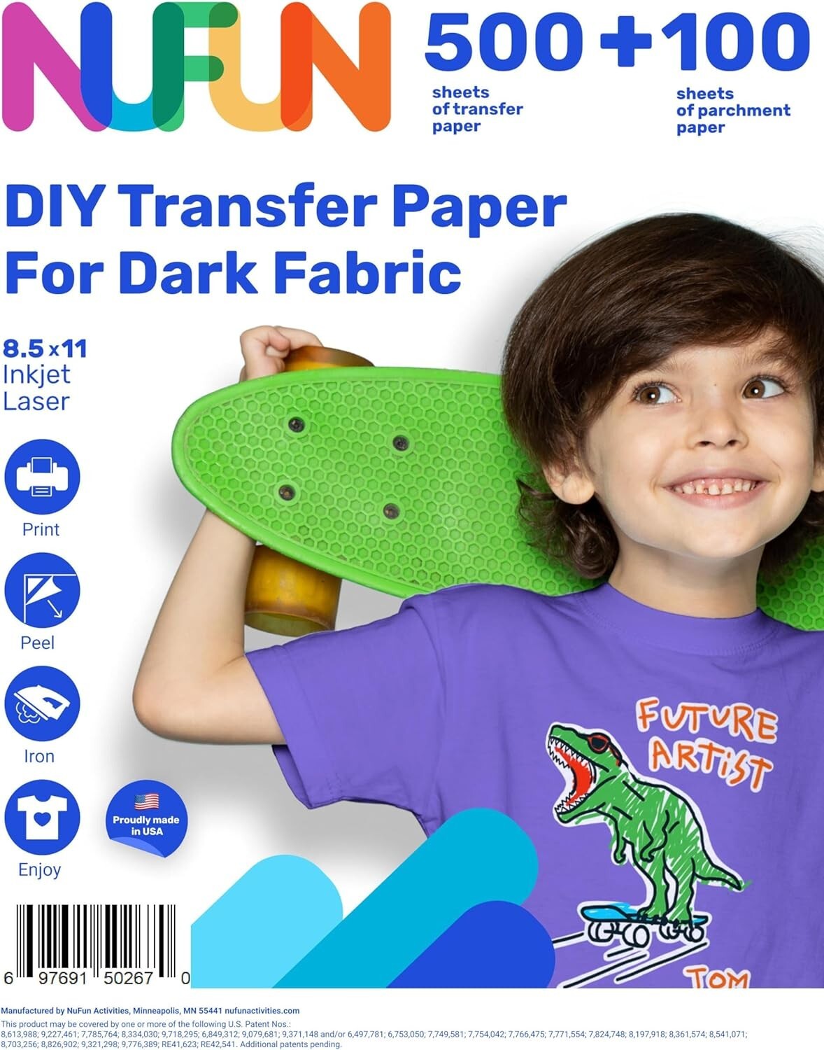 Professional Quality Iron-On Transfer Paper for DIY T-Shirt Printing - 500 Pack