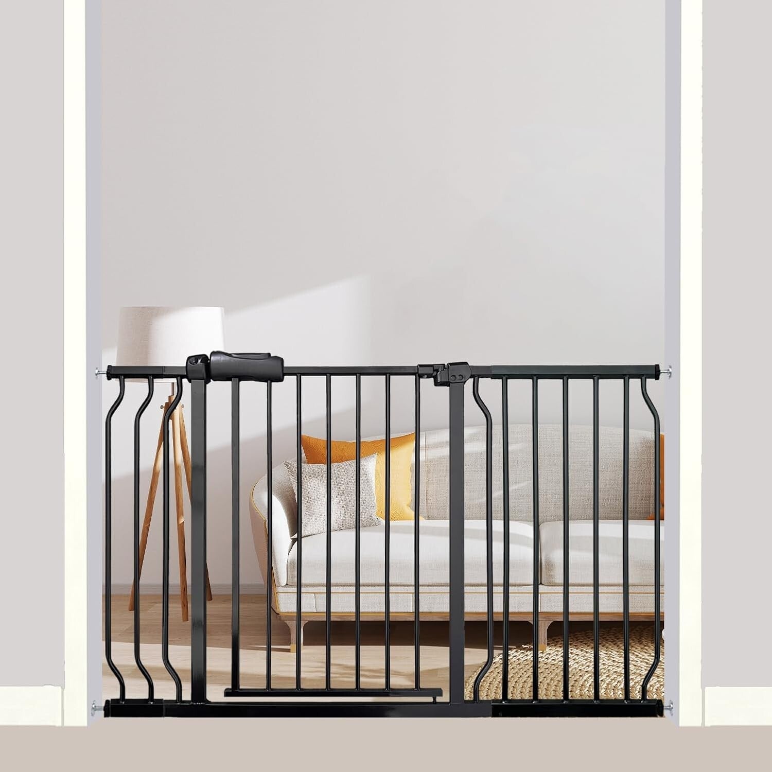 Easy Install Extra Wide Baby Gate 48-52.7" - Auto-Close Safety for Kids & Pets