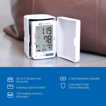Load image into Gallery viewer, Wrist BP Monitor with Extra-Large LCD, 2 User Memory &amp; 2 AAA Batteries Included