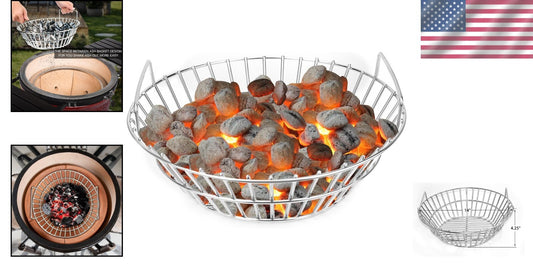 Stainless Steel Charcoal Ash Basket for Large Kamado Joe & Big Green Egg Grills