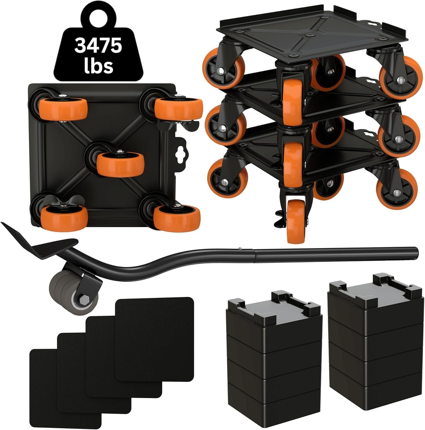 5-Wheel Heavy Duty Furniture Lifter with Anti-Slip Pads - Ideal for Safe Moving