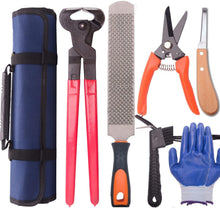 Load image into Gallery viewer, Compact 7-Piece Hoof Trimming Tool Set with Gloves - Perfect for Professionals