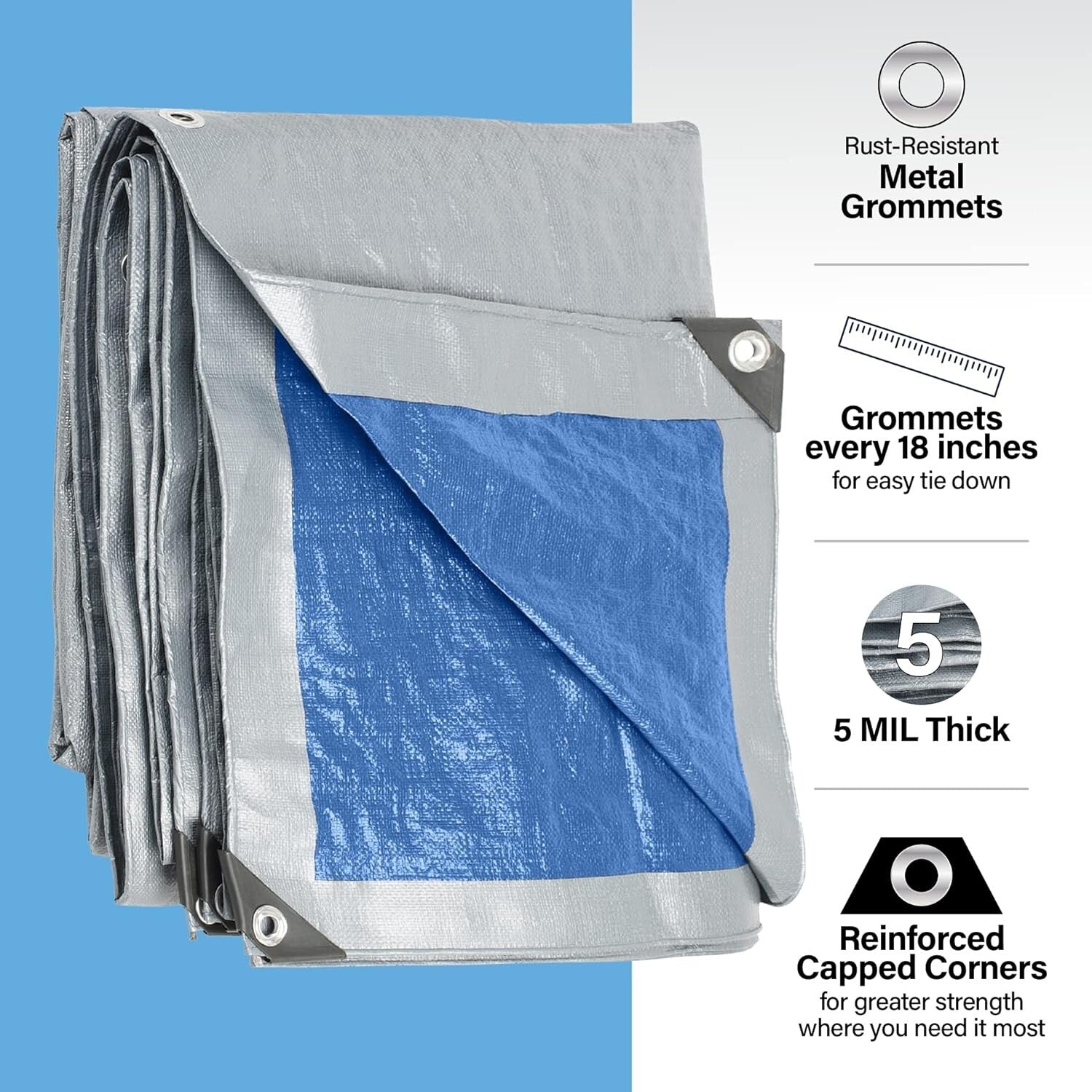 Versatile 20'x30' Waterproof Tarp - Ideal for Camping, Hiking, and Emergency Use
