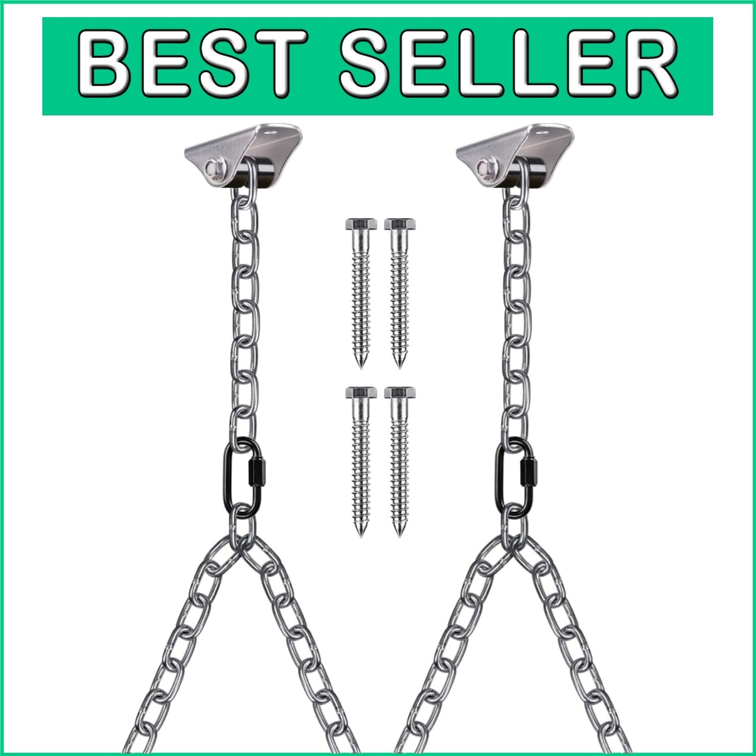 Durable 81" Hanging Chain Kit with Carabiners - Perfect for Swings & Hammocks