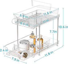 Load image into Gallery viewer, Versatile Clear Storage Solution - 4 Pack 2-Tier Sliding Organizers for Home Use