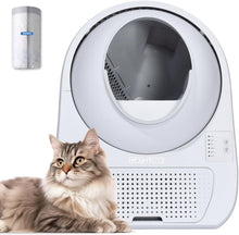 Load image into Gallery viewer, Ultimate Self-Cleaning Litter Box for Multiple Cats - Safe, Convenient, White