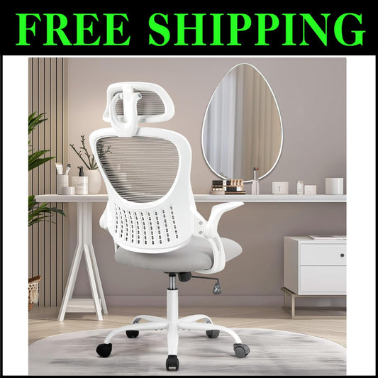 Modern Grey Ergonomic Swivel Chair with Adjustable Height and Comfortable Design