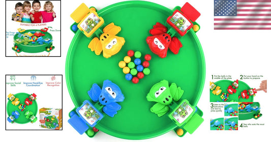 ASTM Certified Hungry Frogs Board Game - A Fun Challenge for Kids and Families