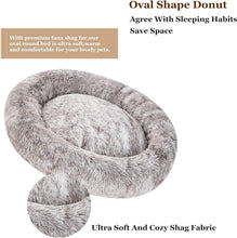 Load image into Gallery viewer, Luxurious Light Brown Faux Fur Pet Bed - Calming Cuddler for Medium Dogs