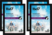 Load image into Gallery viewer, Gallery Style Black Picture Frames 11x17 with Durable Engineered Wood - 4 Pack